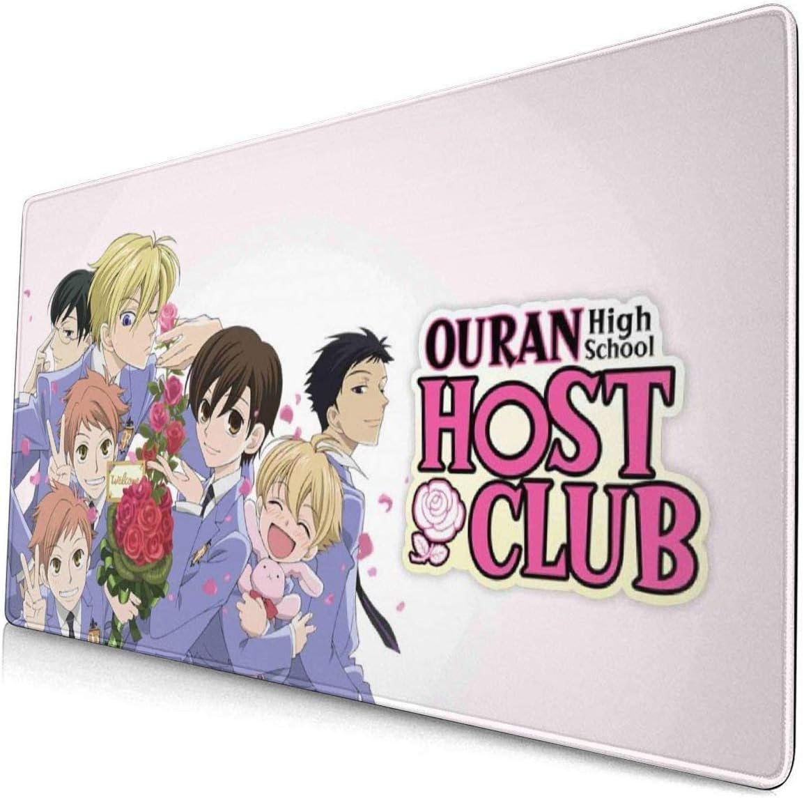 Ouran High School Host Club Japanese Anime Style Large Gaming Mouse Pad Desk Mat Long Non-Slip Rubber Stitched Edges Mice Pads 15.8x29.5 in