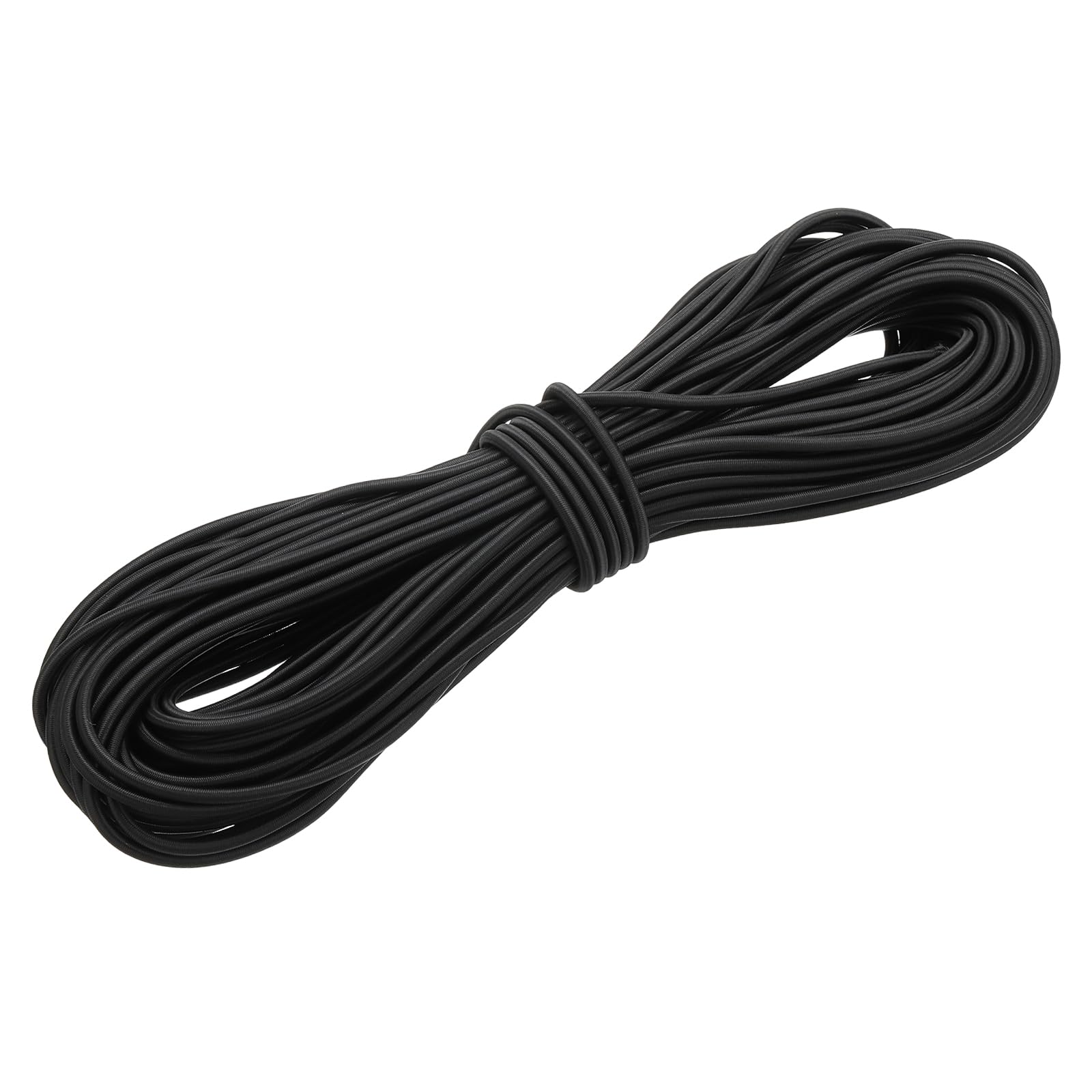 PATIKIL 3/16" x 98' Bungee Shock Cord, 5mm Thick Kayak Stretch String Rope Heavy Elastic Rope Marine Tie-Down Strap for Kayaking Boating Camping, Black