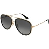 Gucci Womens Polarized UV Protection Aviator Sunglasses Gold O/S
