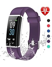 Lintelek Fitness Armband,Fitness Tracker mit Pulsmesser 0,96 Zoll Farbdisplay Fitness Uhr Armband Uhr Schlafmonitor Aktivitätstracker 14 Trainingsmodi Vibrationsalarm GPS für Damen Herren MEHRWEG