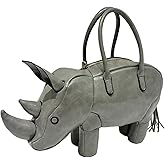 ZGRJSZDD Men and Women PU Leather Rhinoceros Shaped Crossbody Shoulder Bag Handbag Purse