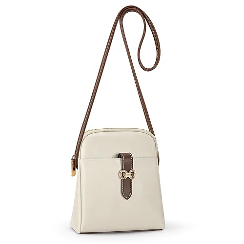 KETIEE Cross Body Bag Women Leather Small Women's Cross-body Mobile Phone Bags, Shoulder Bag Cellphone Purse Travel Pouch with Headphone Port Two Compartments and Adjustable Strap for Women Girls