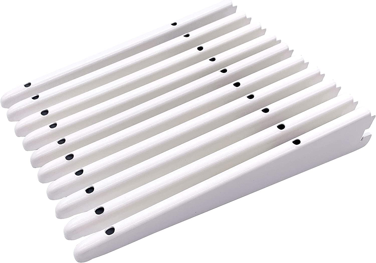 My Shopfittings Twin Slot Shelving White Or Chrome Uprights, Brackets Adjustable Strong Rack Wall Shelf Pack of 10 (WHITE, 32CM OR 320MM)