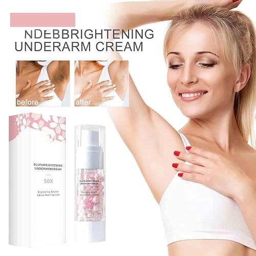 Sakura Gluta Brightening Underarm Deodorant Spray & Brightening Cream, Whitening 50X Pearl Capsules Armpit Booster Serum, Intimate Area Skin Lightening Cream, Body Care Exfoliating Gel For Women (A) in Saudi Arabia