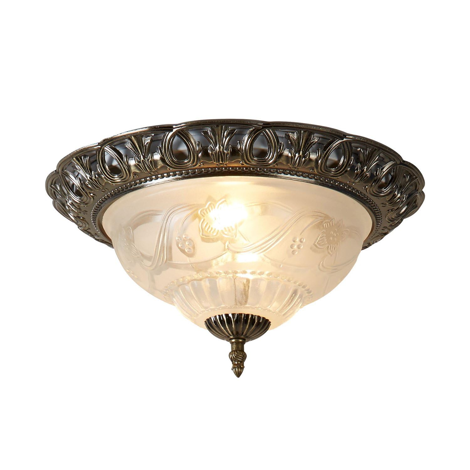 The Lighting House 120W Antique Brass Ceiling Light