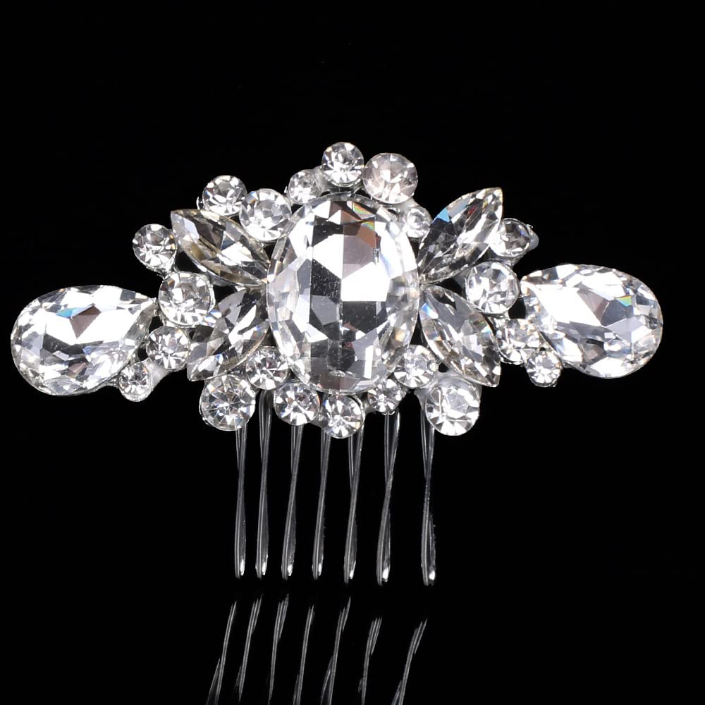 BSLVWG Bridal Wedding Hair Clip Comb Bridal Flower Side Hair Clips Pearl Bridal Headpiece Wedding Accessories for Women and Girls (04)
