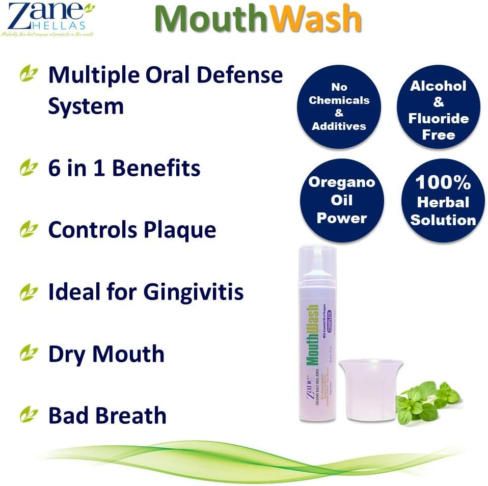 Zane Hellas MouthWash. Oral Rinse with Oregano Oil Power. Ideal for Gingivitis Plaque, Dry Mouth - Image 5