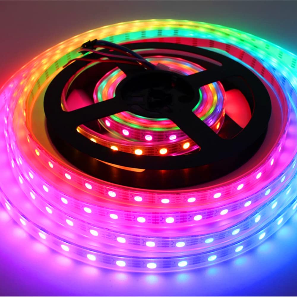 Boarda WS2812B RGB LED Pixel Strip 5M 300LEDs, Individually Addressable 60 Pixels/M 5050 SMD 5V White PCB Flexible IP67 Waterproof LED Lighting