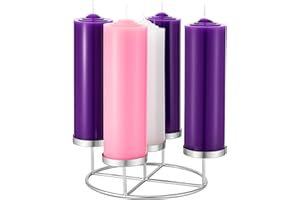 Newtay Christmas Advent Wreath Ring with 5 Pillar Candle Holder Advent Wreath Holder Table Decoration Xmas Metal Candlesticks Ring for Holiday Christmas Home (Silver,Candle Cup Diameter 2.04inches)