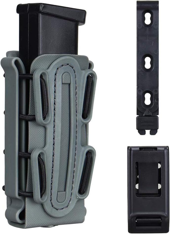 IDOGEAR Mag Pouch Pistol Magazine Pouches 9mm Softshell Adjustable Universal Mag Carrier .40 S&W .45 ACP with Belt&MOLLE Clips