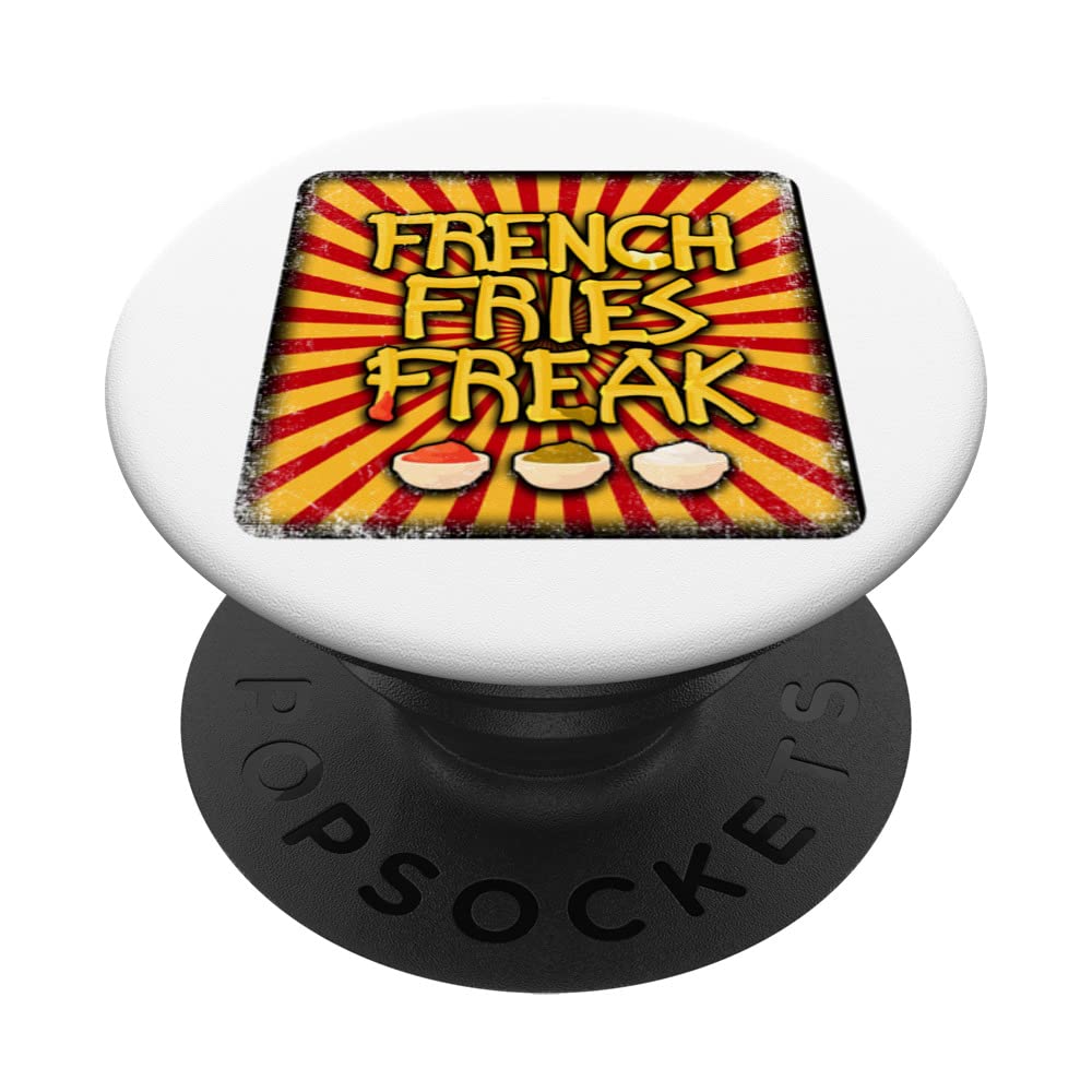 French Fries Freak,Pommes Frittes,foodie,distressed,vintage PopSockets Swappable PopGrip