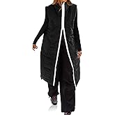 Cicy Bell Womens Long Quilted Puffer Vest Lightweight Sleeveless Winter Jackets Side Slit Packable Coats
