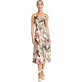 Maggy London Womens Women's V-Neck Sleeveless Midi - Flowy A-line Summer Wedding Guest Dress with Pockets