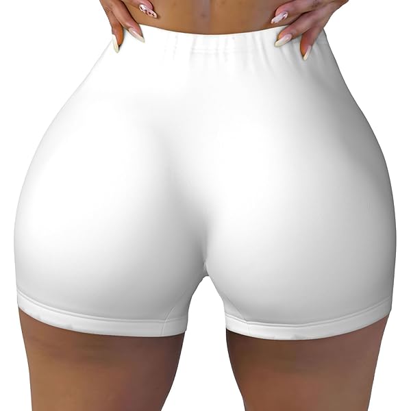ウエイトトレーニング Off-White active shorts woman S/M QUYUON Womens Casual Summer Sweat Shorts Elastic Waist