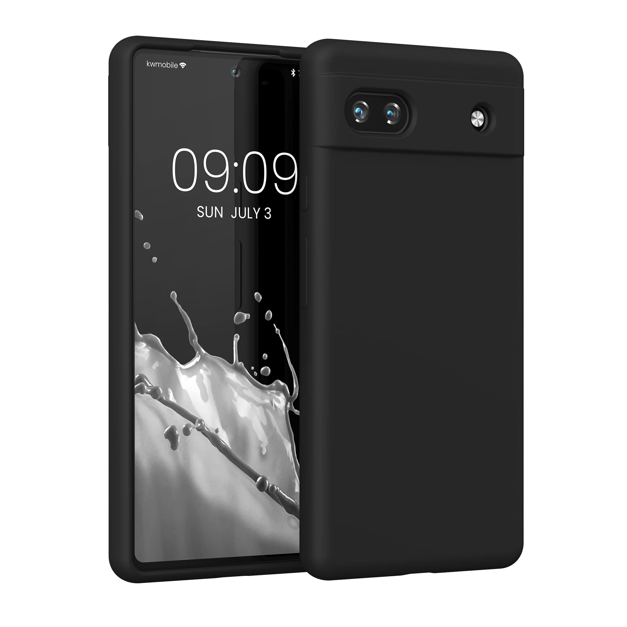 kwmobile Case Compatible with Google Pixel 6a Case - TPU Silicone Phone Cover with Soft Finish - Black Matte โ image 1