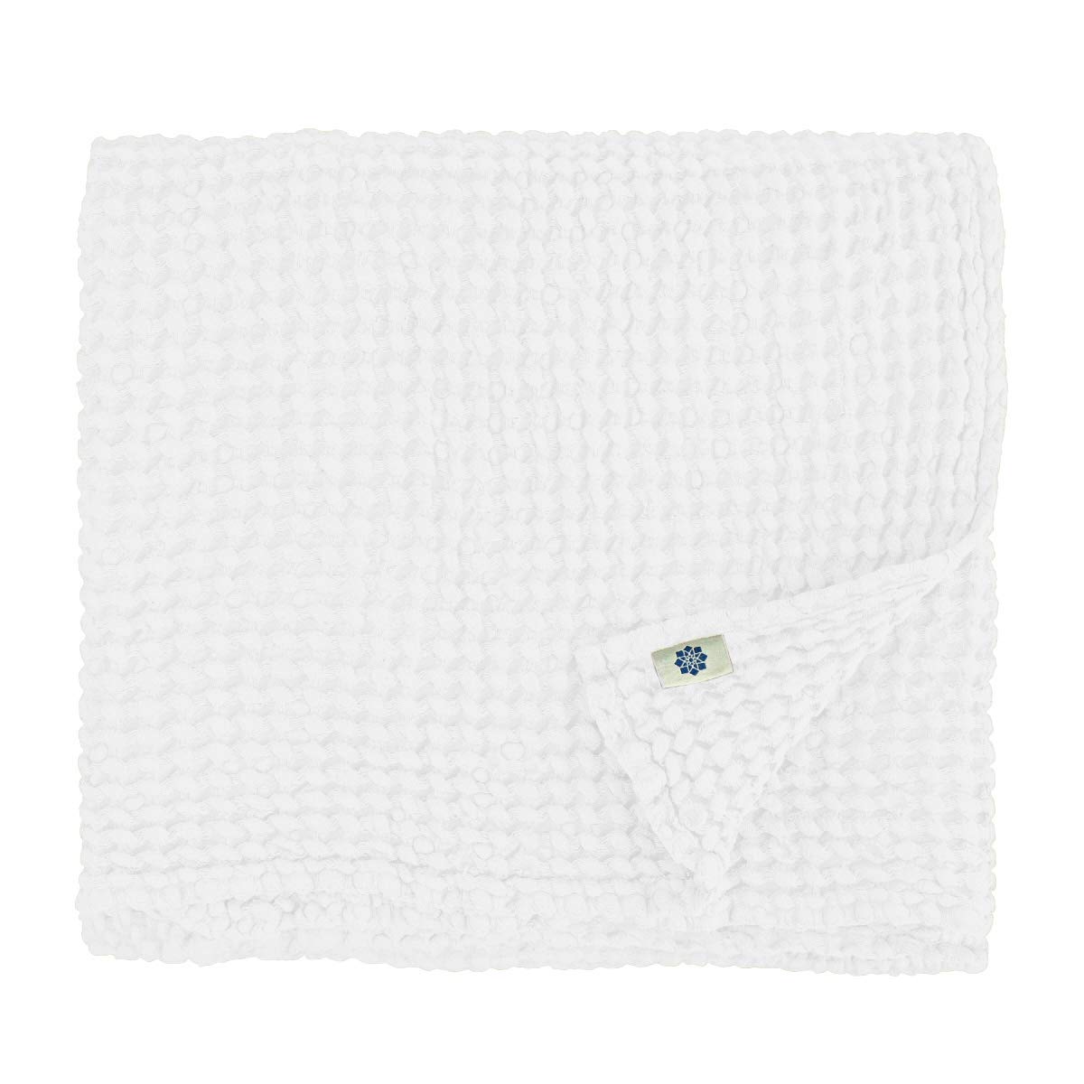 Linen & Cotton Extra Soft Washed Waffle Bath | Hand | Face | Guest | Beach | Baby Towel ALVA - 110 x 150cm (44'' x 60''), White