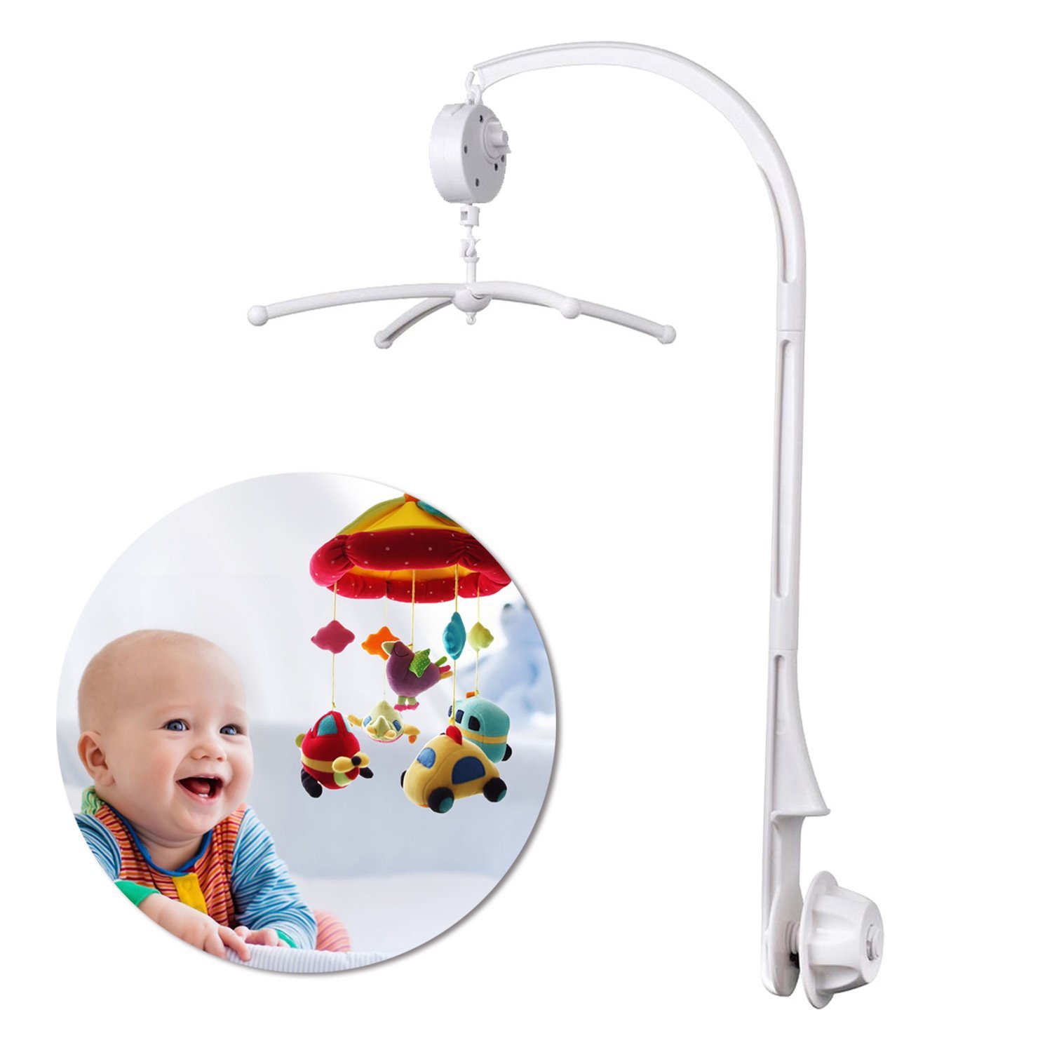 Dogxiong 26 Inch Baby Crib Mobile Bed Bell Holder Music Box Holder Arm Bracket Baby Bed Stent Set Mobile Hanger Set For Baby Bed Mobile Bed 66 Cm Mobiles Nursery Decor