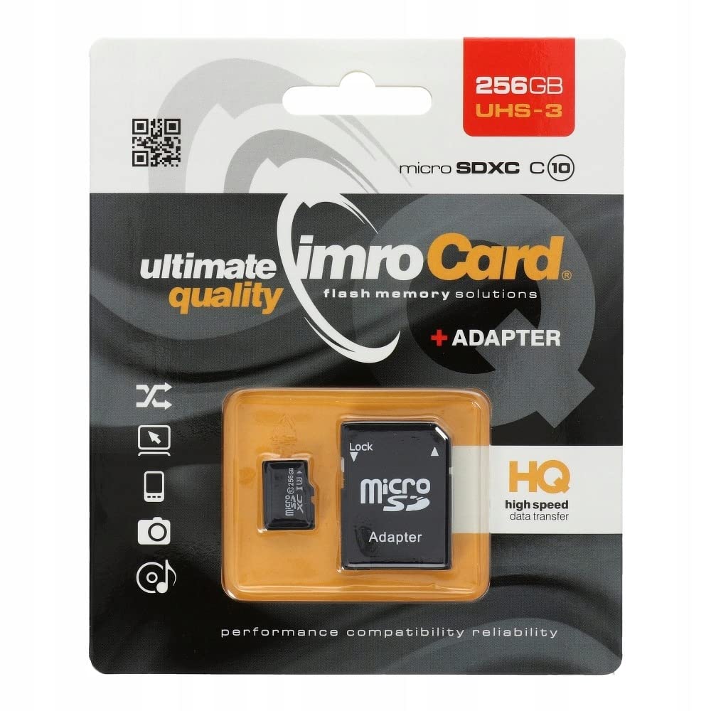 imro MicroSDXC Card 256GB Class10 UHS-3 Adapter