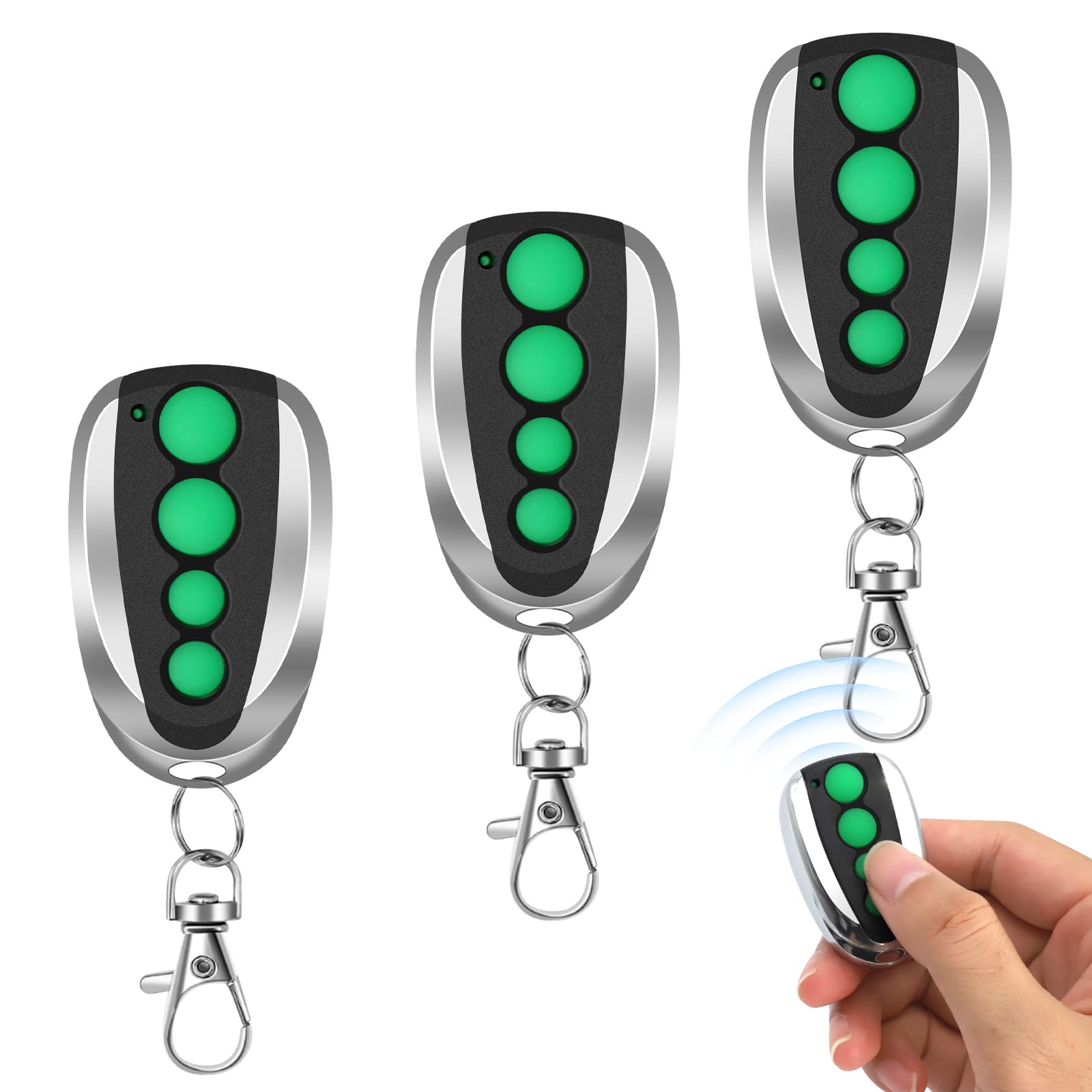 3 Pack Garage Door Remote Compatible with TOPENS M12, Garage Door Opener with 4-Button Wireless Transmitter for Automatic Swing Sliding Gate Opener Garage Door Opener