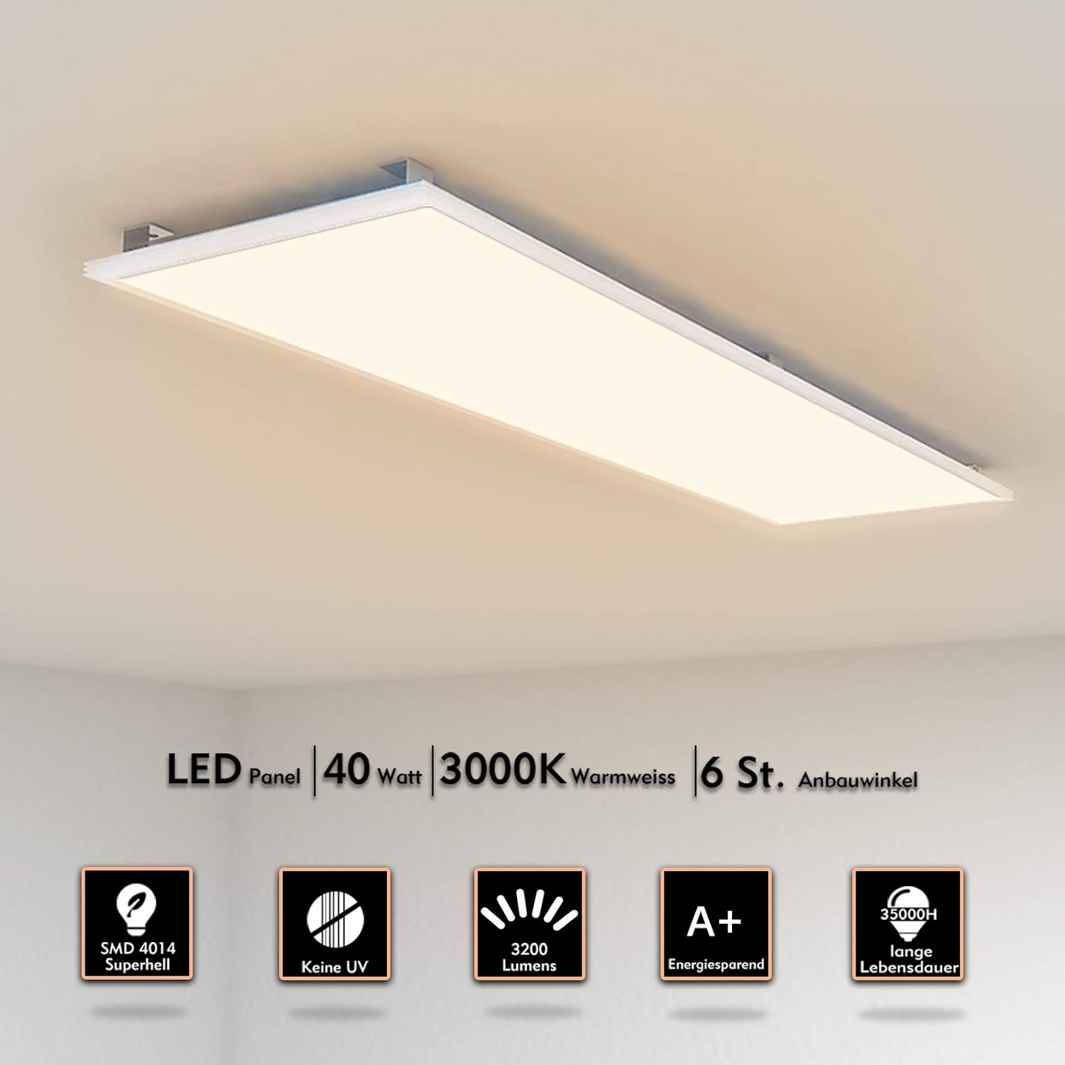 Dalle LED Panneau Luminaire Plafonnier 62x62CM Ultramince Dalle