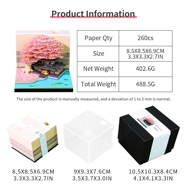 2026 TIME PIECE CALENDAR 3D CASTLE DESK CALENDAR MEMO PAD PAPER TEAR AWAY CARVING ART NOTEPAD GIFT FOR VALENTINE’S DAY GIFT HOUSEWARMING OFFICE DESKTOP DECORATION (WITH CALENDAR & LIGHT)