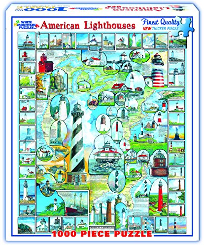 White Mountain Puzzles American Lighthouses - 1000 Piece Jigsaw Puzzle