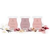 Scentsy Wax Melts, Everyday Cozy Scent 3 Bar Set, Paraffin Wax Cubes, 7.8oz | Cacao, tonka &amp; pink rose scent, made in USA paraffin wax cubes for electric warmers, home fragrance, gift set