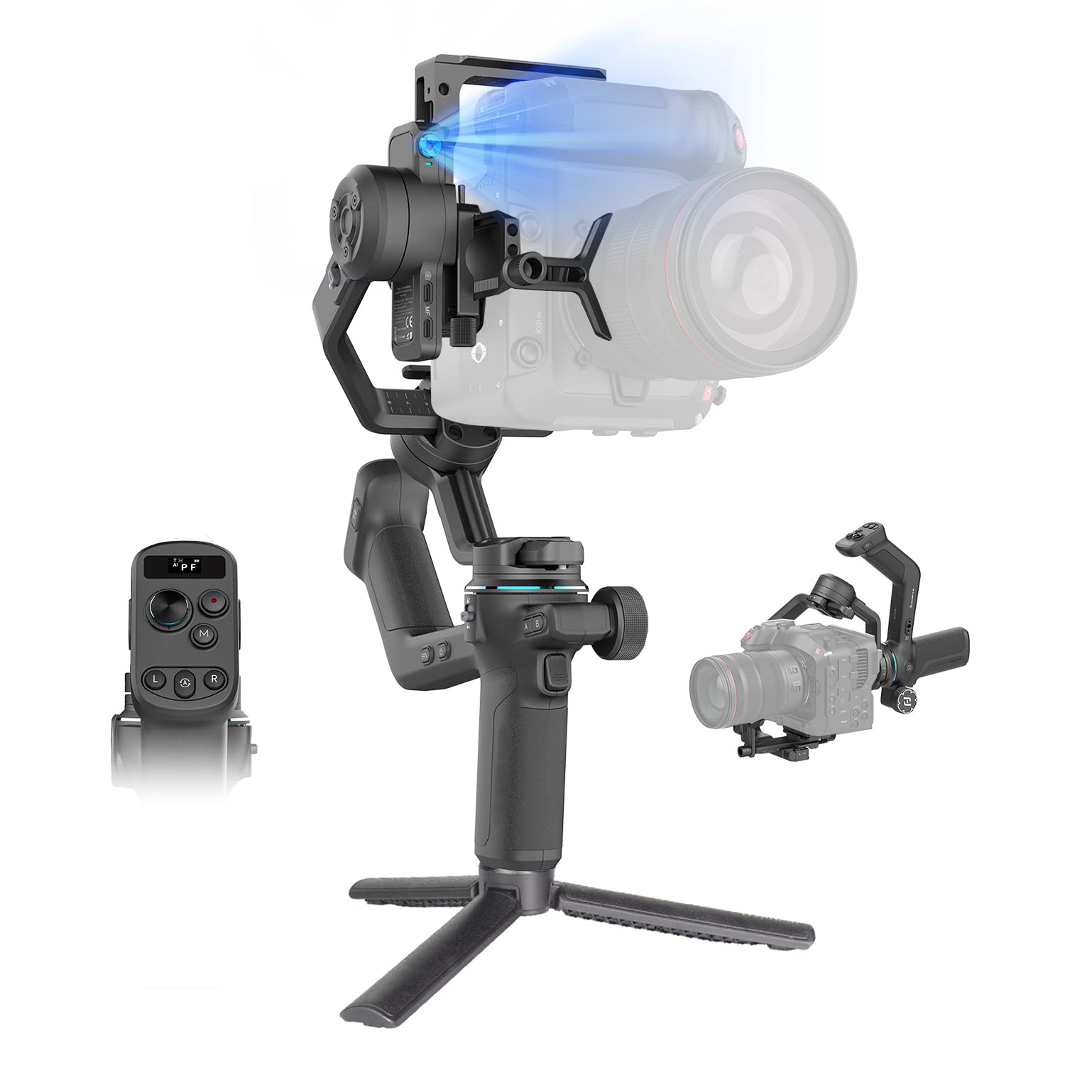 Photo 1 of FeiyuTech SCORP-C2 3-Axis Gimbal Stabilizer with AI Tracking for DSLR, Mirrorless & Vlogging Camera, 7.72 lb (3.5 kg) Payload | Quick Landscape/Portrait Switch | Gesture Control