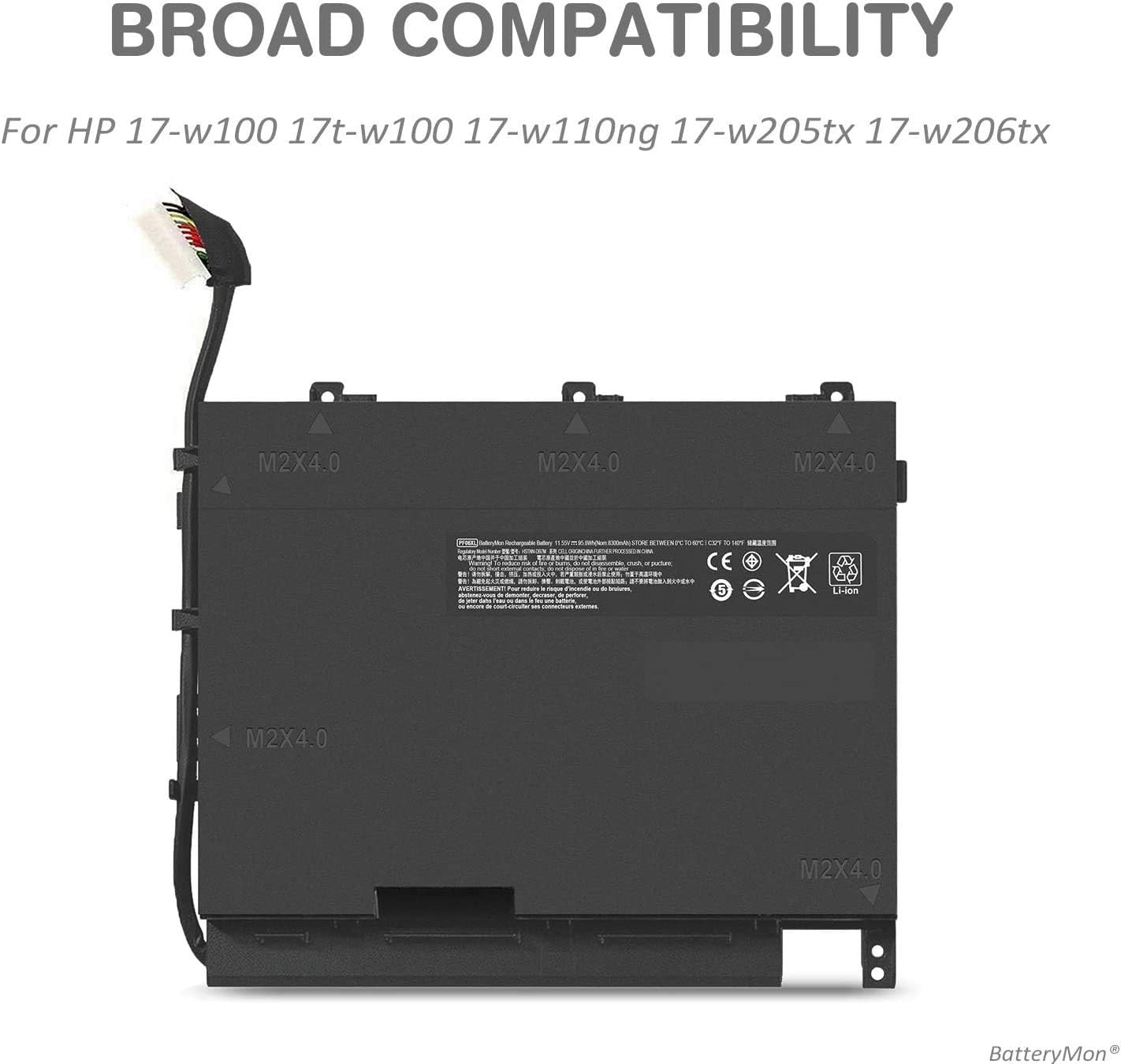 95.8Wh PF06XL Laptop Battery for HP Omen 17-w100 17t-w100 17-w110ng 17-w119tx 17-w120tx 17-w205tx 17-w206tx Laptop HSTNN-DB7M 852801-2C1 853294-855 853294-850 - Image 3