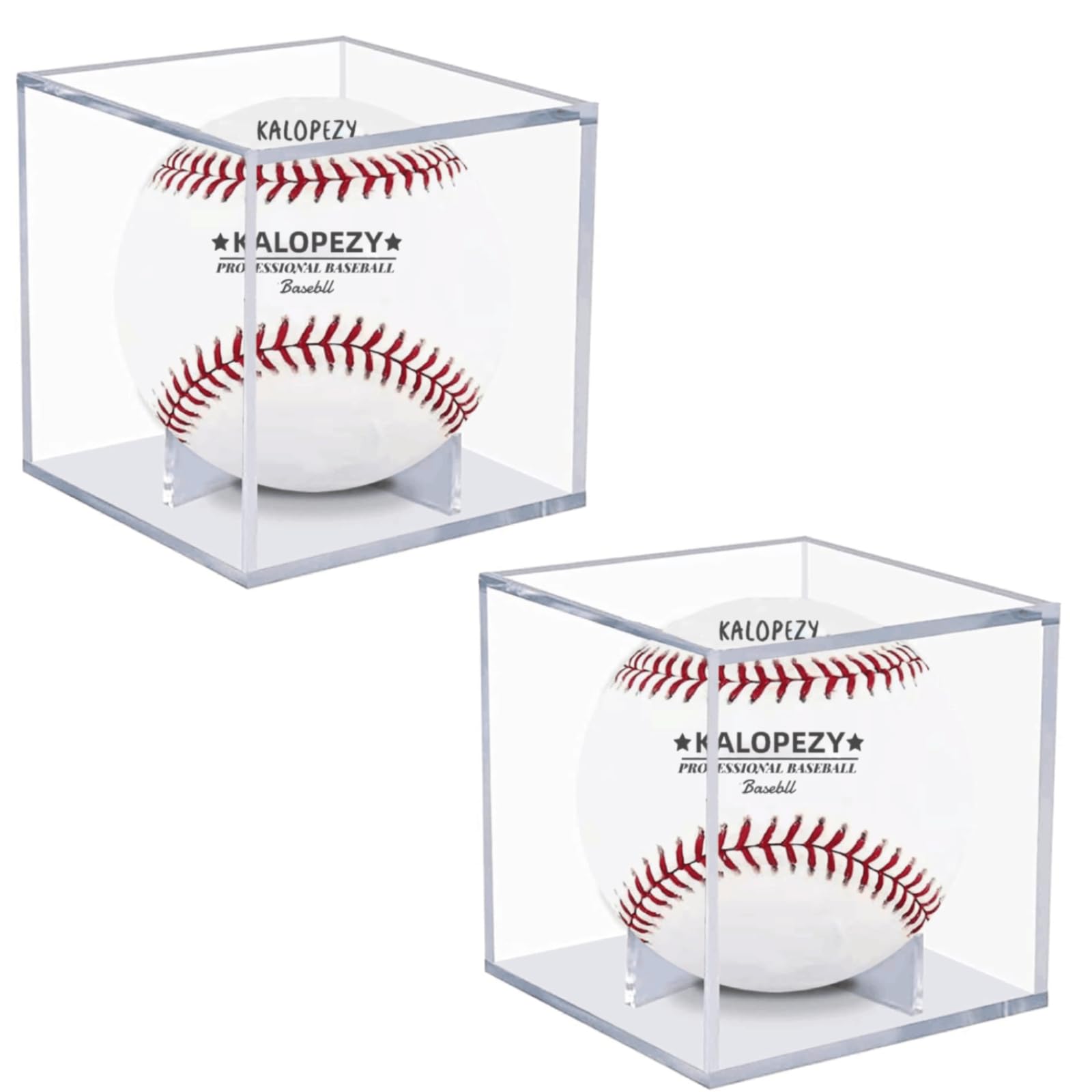 Photo 1 of 2 Pack Baseball Display Case, UV Protected Acrylic Boxes for Display,Clear Display Case Baseball Cube Memorabilia Showcase Autograph Ball Protector