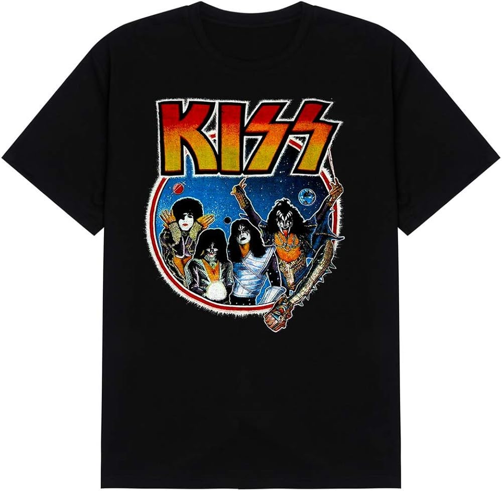 KISS Band Tour Tee Concert Men Black Unisex Cotton TShirt Size TT119