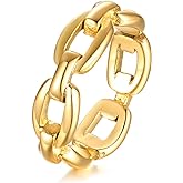 VNOX 18K Gold Plated/Silver Stainless Steel Cuff Link Ring for Women