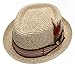 Men's Premium Straw Porkpie Fedora Hat with Summer Low Cut Sock(F1860-NATURAL,SM)