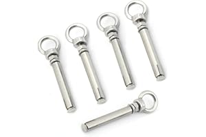 Yasorn 5-Pack Stainless Steel Ring Lifting Expansion Eyebolt Bolt Screw with Ring M6x80mm