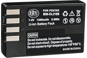 BM Premium D-LI109 Battery for Pentax KP, K-R, K-S1, K-S2, K-30, K-50, K-70, K-500 Digital SLR Camera