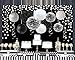 Black and Silver Party Decorations Tissue Paper Pom Poms Paper Lanterns Pennant Banner Swirls Pack for Birthday Party, Bachelorette, Retirement, Graduation Decorations