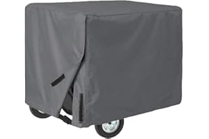 AKEfit Generator Cover for 5500-15000 Watt Portable Generators, Waterproof Heavy Duty 600D Oxford Fabric Universal Cover, UV Protection Windproof Portable Generator Cover Large 28x38x30 inch, Gray