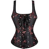 frawirshau Corset Tops For Women Renaissance Corset Plus Size Floral Corset With Straps