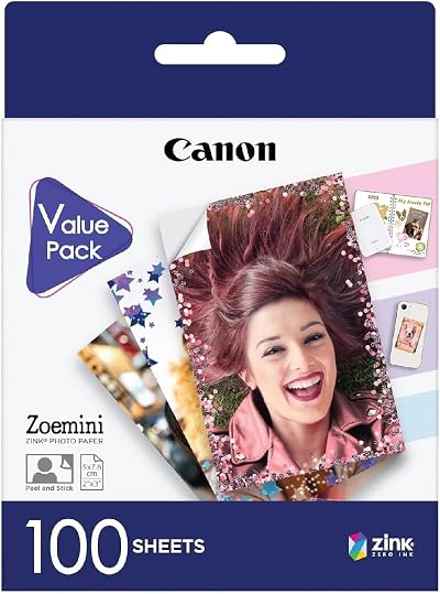 Canon ZINK Photo Paper 2x3 Sticky-Backed 100 Sheets 5x7.6cm Sticker Paper