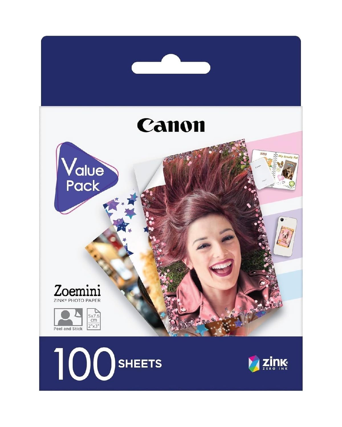 Canon Zink™ Photo Paper - Sticky-Backed 2x3" Photo Paper (100 x Sheets) - Print Phone Photos for Personalised Stickers