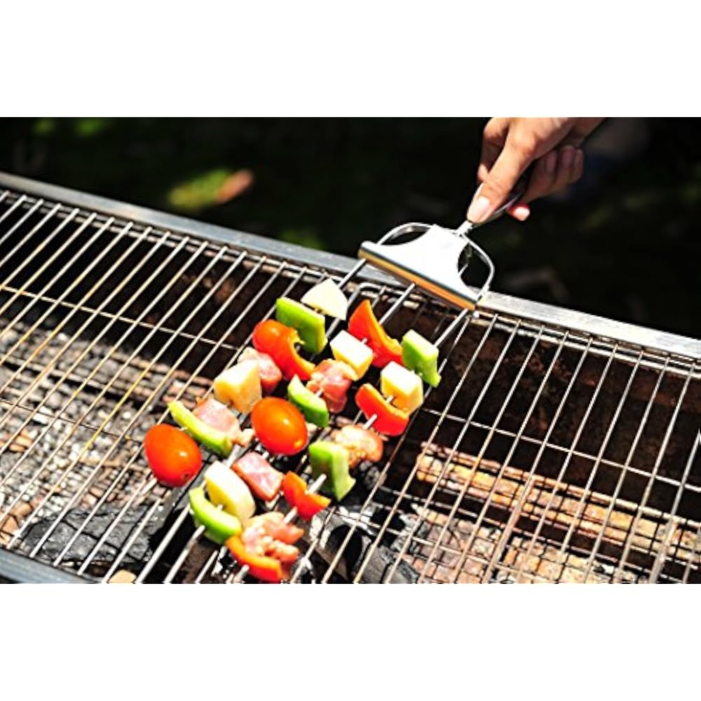 BBQ Skewers Lock & Slide Stainless Steel (Set Of 2) Makes 6 Kebabs