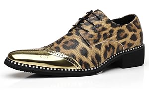 Men’s British Style Business Leather Shoes Two Tone Pattern Fashion Performance Oxford Shoes