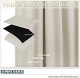 PONY DANCE Pencil Pleat Thermal Curtains 66x90 Dark Beige Blackout Panels view 8