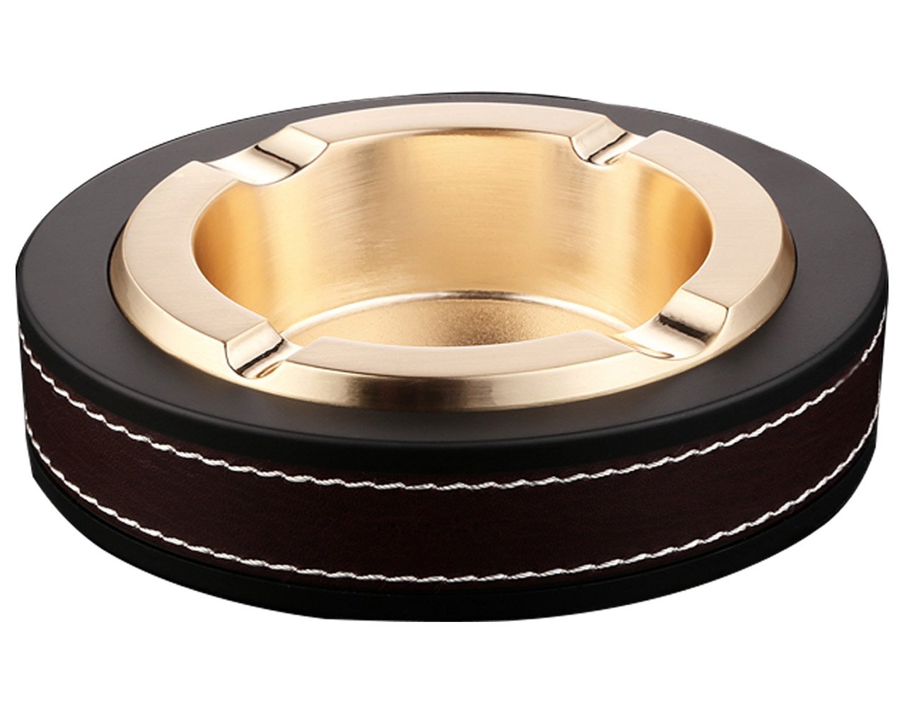 Cigar Ashtray,Leather Stainless Steel Modern Tabletop