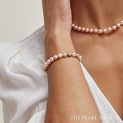 The Pearl Source 14K Gold 7-8mm AAAA Quality Round