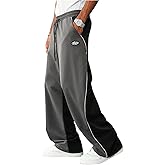 RoseSeek Men's Color Block Casual Pants Elastic Waisted Wide Leg Pants Streetwear Trousers