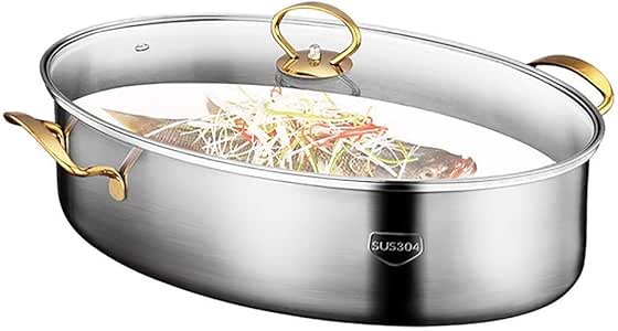 JLCK Thick 304 Stainless Steel Steamed Fish Pot