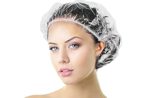 Aquior Shower Cap Disposable,30 PCS Bath Caps Large Thick Clear Waterproof Plastic Elastic Hair Bath Caps for Women Deep Conditioning Hair Care Hotel Travel Essentials Accessories Cleaning Supplies