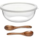 Ronanemon 6.2Quart Large Glass Bowl for Sourdough Bread Making with Lid,Thickened 12Inch Clear Glass Salad Cooking Bowls for Kitchen Salad Bread Storage, For Prepping, Marinating & Brining Kimch