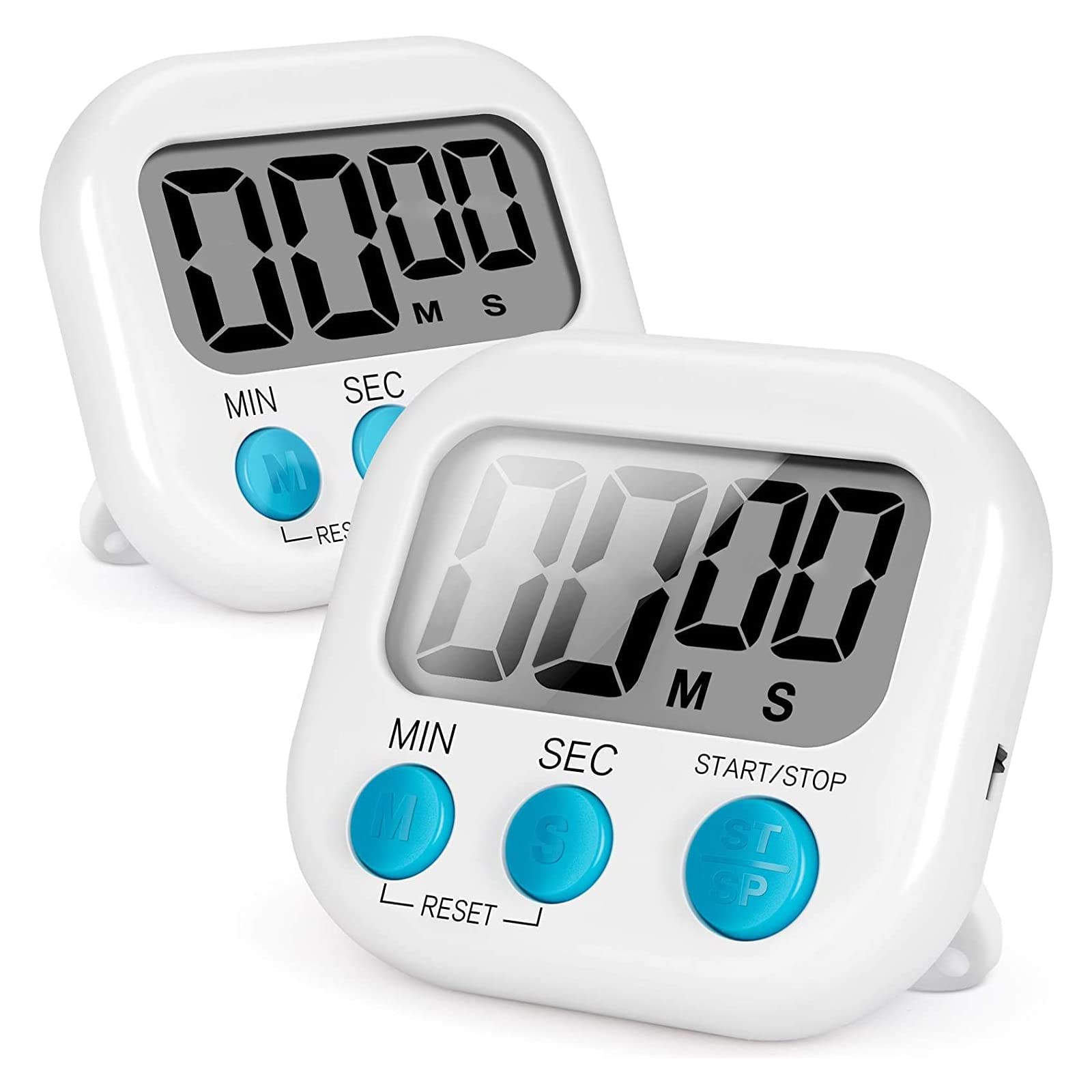 2PCS Kitchen Timer Magnetic, Digital Timer with Loud Alarm for Kids, Time Timer with Stand for Study,Work,Exercise,Cooking